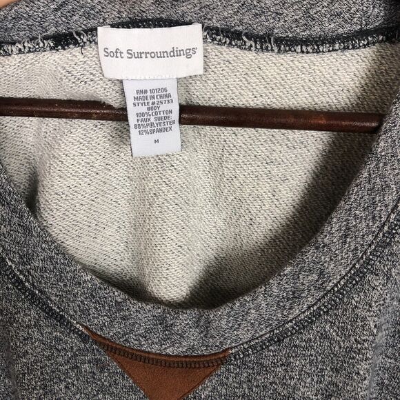 Soft Surroundings Gray Sweater Tunic Kangaroo Pockets Women's Size Medium - Picture 2 of 4